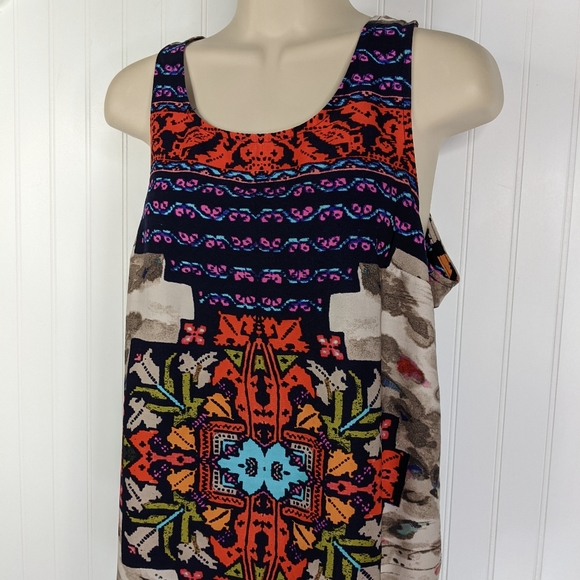 Tt COLLECTION Printed Mixed Media Tunic Sz S - Picture 3 of 13
